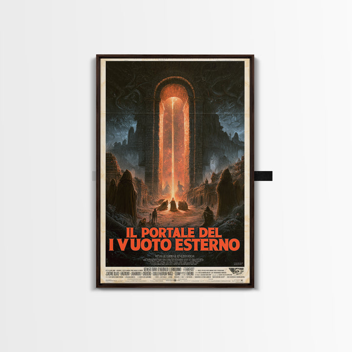 The Gate Of The Outer Void, Italian Language Horror Movie Poster, 1970s Horror Art, Eldritch Cinema Wall Art, Framed Canvas Print