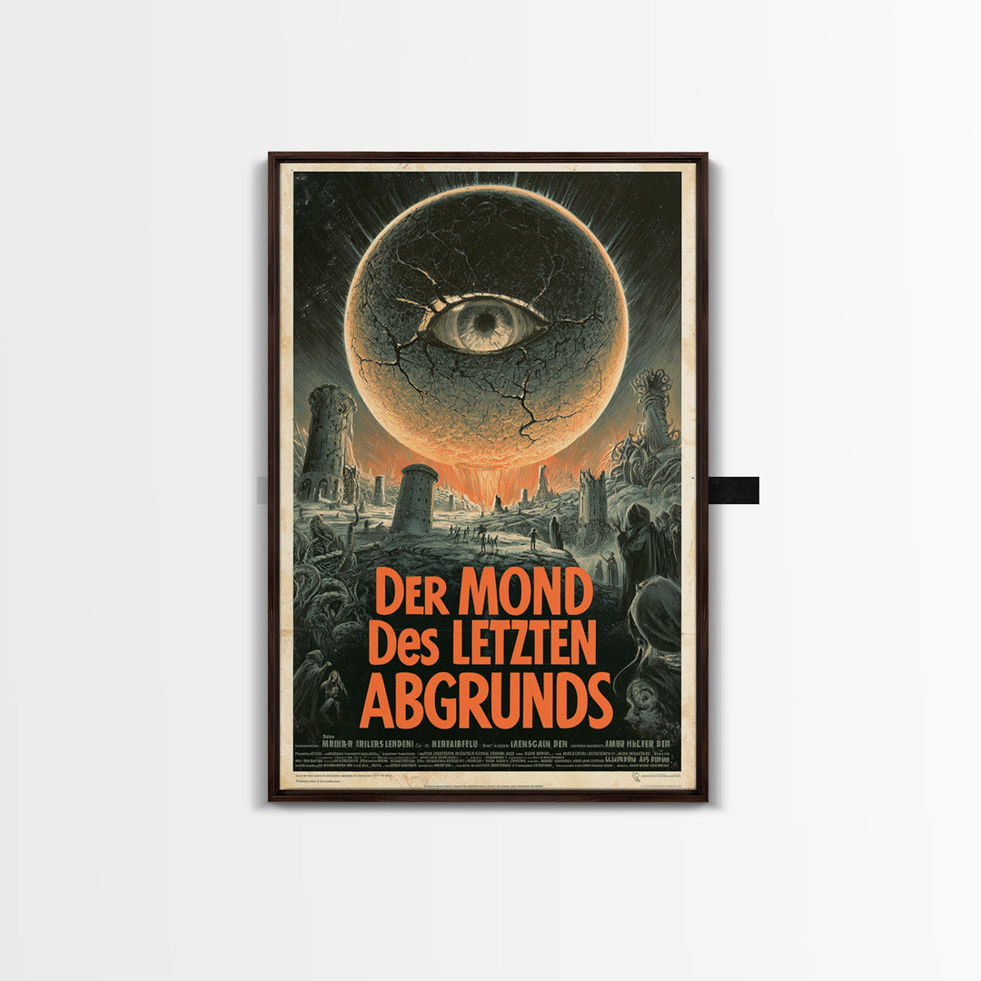 The Moon Of The Last Abyss, German Language Horror Movie Poster, 1960s Horror Art, Eldritch Cinema Wall Art, Framed Canvas Print
