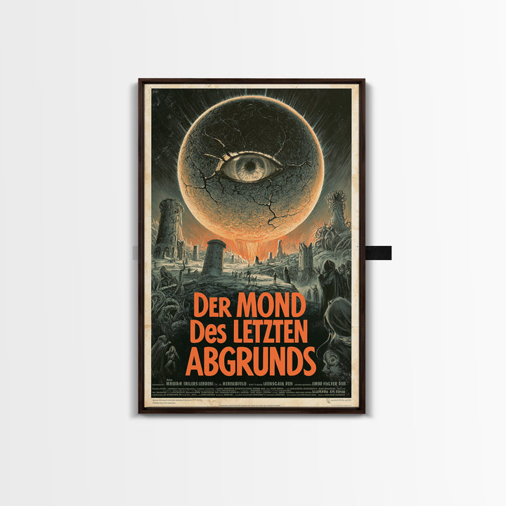 The Moon Of The Last Abyss, German Language Horror Movie Poster, 1960s Horror Art, Eldritch Cinema Wall Art, Framed Canvas Print