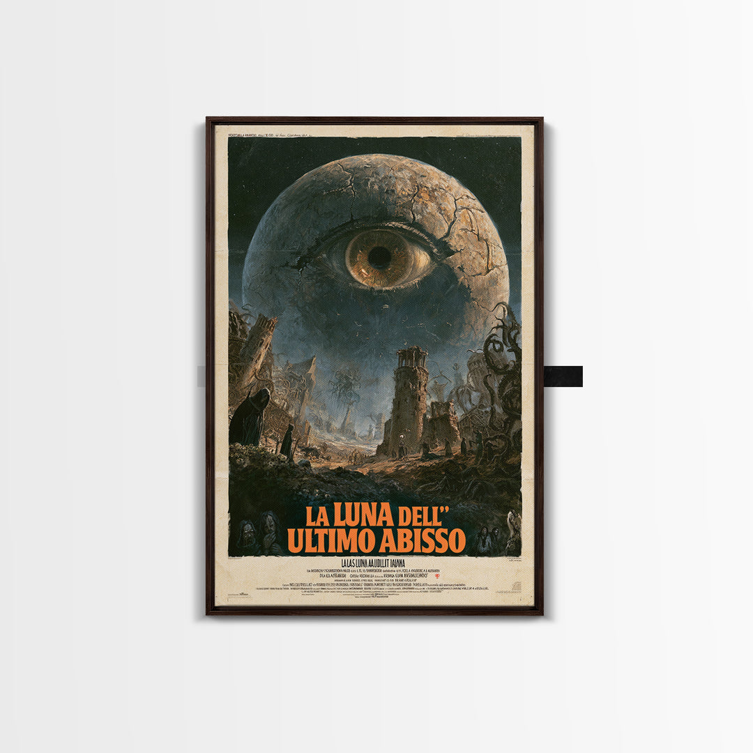 The Moon Of The Last Abyss, Italian Language Horror Movie Poster, 1970s Horror Art, Gothic Cinema Wall Art, Framed Canvas Print