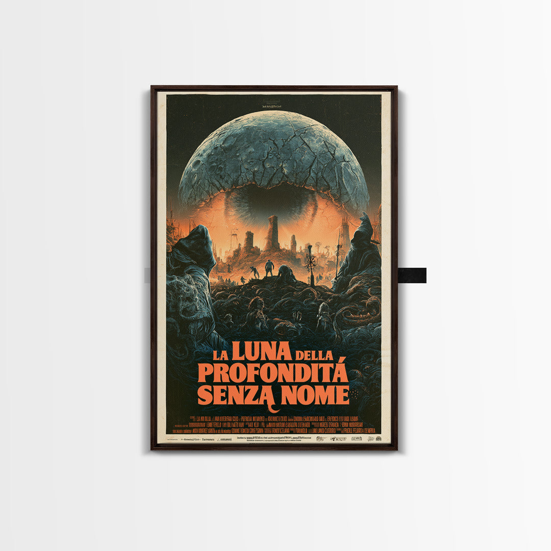 The Moon Of The Nameless Deep, Italian Language Horror Movie Poster, 1970s Horror Art, Gothic Cinema Wall Art, Framed Canvas Print