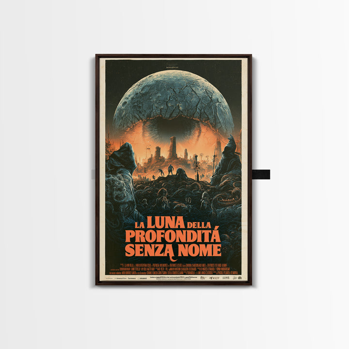 The Moon Of The Nameless Deep, Italian Language Horror Movie Poster, 1970s Horror Art, Gothic Cinema Wall Art, Framed Canvas Print