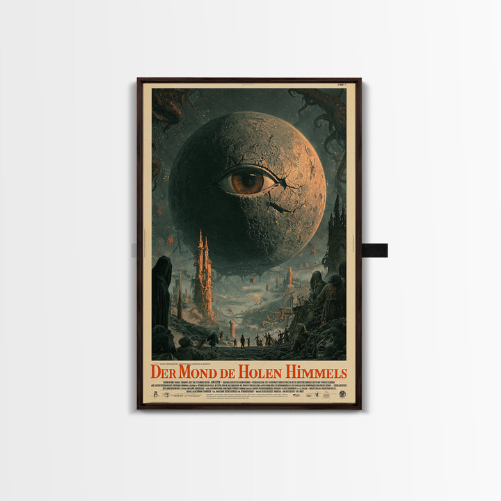 The Moon Of The Hollow Sky, German Language Horror Movie Poster, 1960s Horror Art, Lovecraftian Horror Poster, Framed Canvas Print