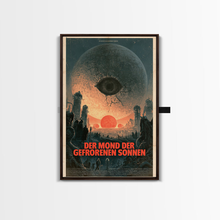 The Moon Of Frozen Suns, German Language Horror Movie Poster, 1960s Horror Art, Gothic Cinema Wall Art, Framed Canvas Print