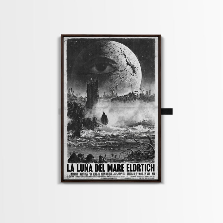 The Moon Of The Eldritch Sea, Italian Language Horror Movie Poster, 1970s Horror Art, Gothic Cinema Wall Art, Framed Canvas Print