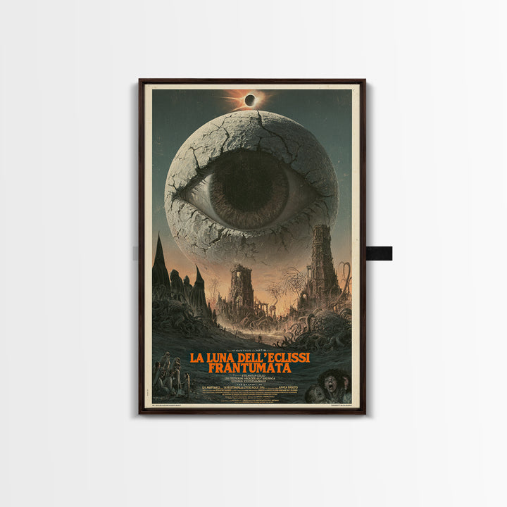 The Moon Of The Shattered Eclipse, Italian Language Horror Movie Poster, 1970s Horror Art, Gothic Cinema Wall Art, Framed Canvas Print