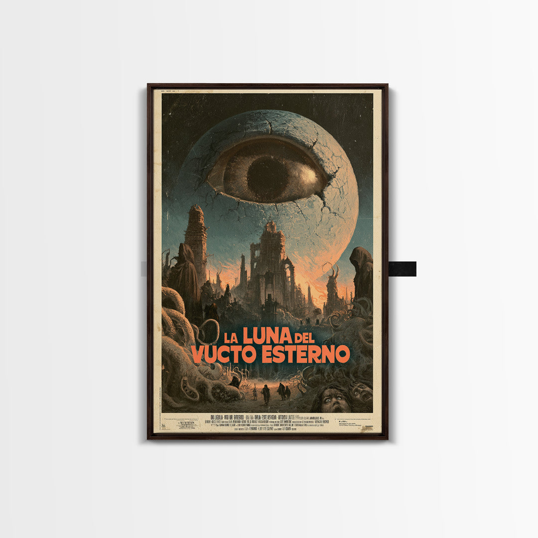 The Moon Of The Outer Void, Italian Language Horror Movie Poster, 1970s Horror Art, Gothic Cinema Wall Art, Framed Canvas Print