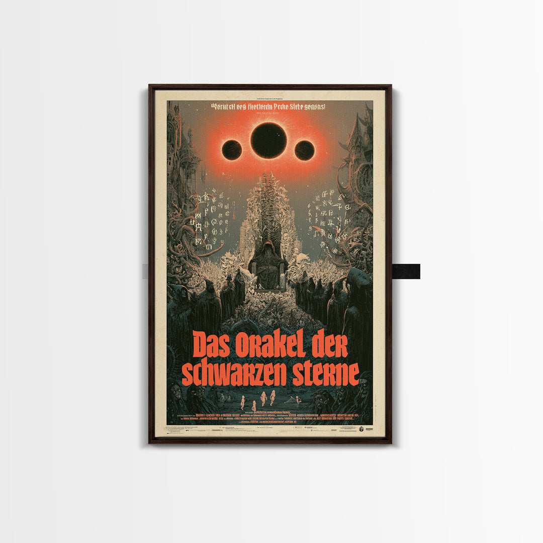 The Oracle Of Black Stars, German Language Horror Movie Poster, 1960s Horror Art, Gothic Cinema Wall Art, Framed Canvas Print