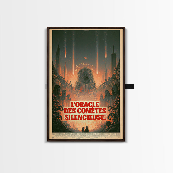The Oracle Of Silent Comets, French Language Horror Movie Poster, 1960s Horror Art, Cult Horror Poster, Framed Canvas Print