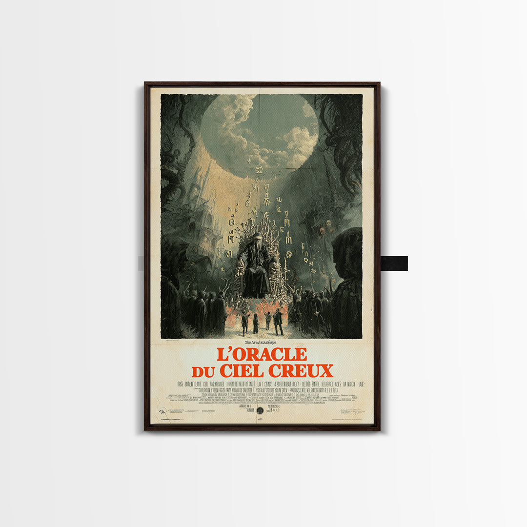 The Oracle Of The Hollow Sky, French Language Horror Movie Poster, 1960s Horror Art, Cult Horror Poster, Framed Canvas Print
