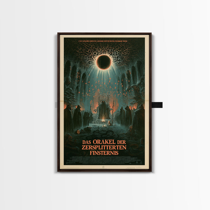 The Oracle Of The Shattered Eclipse, German Language Horror Movie Poster, 1960s Horror Art, Eldritch Cinema Wall Art, Framed Canvas Print