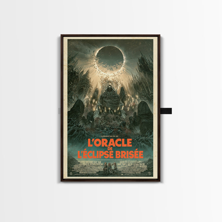 The Oracle Of The Shattered Eclipse, French Language Horror Movie Poster, 1960s Horror Art, Gothic Cinema Wall Art, Framed Canvas Print