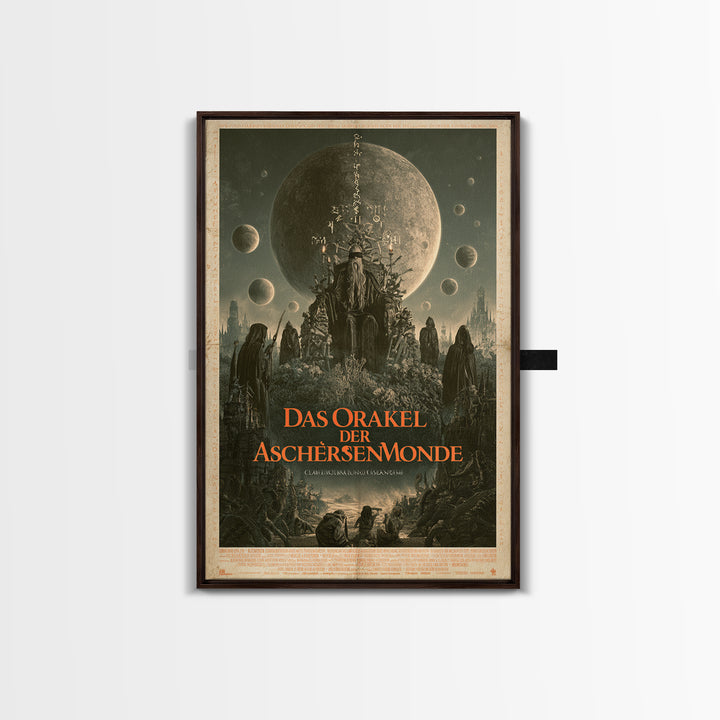 The Oracle Of Ashen Moons, German Language Horror Movie Poster, 1960s Horror Art, Gothic Cinema Wall Art, Framed Canvas Print