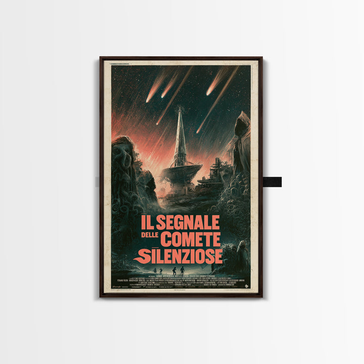 The Signal Of Silent Comets, Italian Language Horror Movie Poster, 1970s Horror Art, Cult Horror Poster, Framed Canvas Print