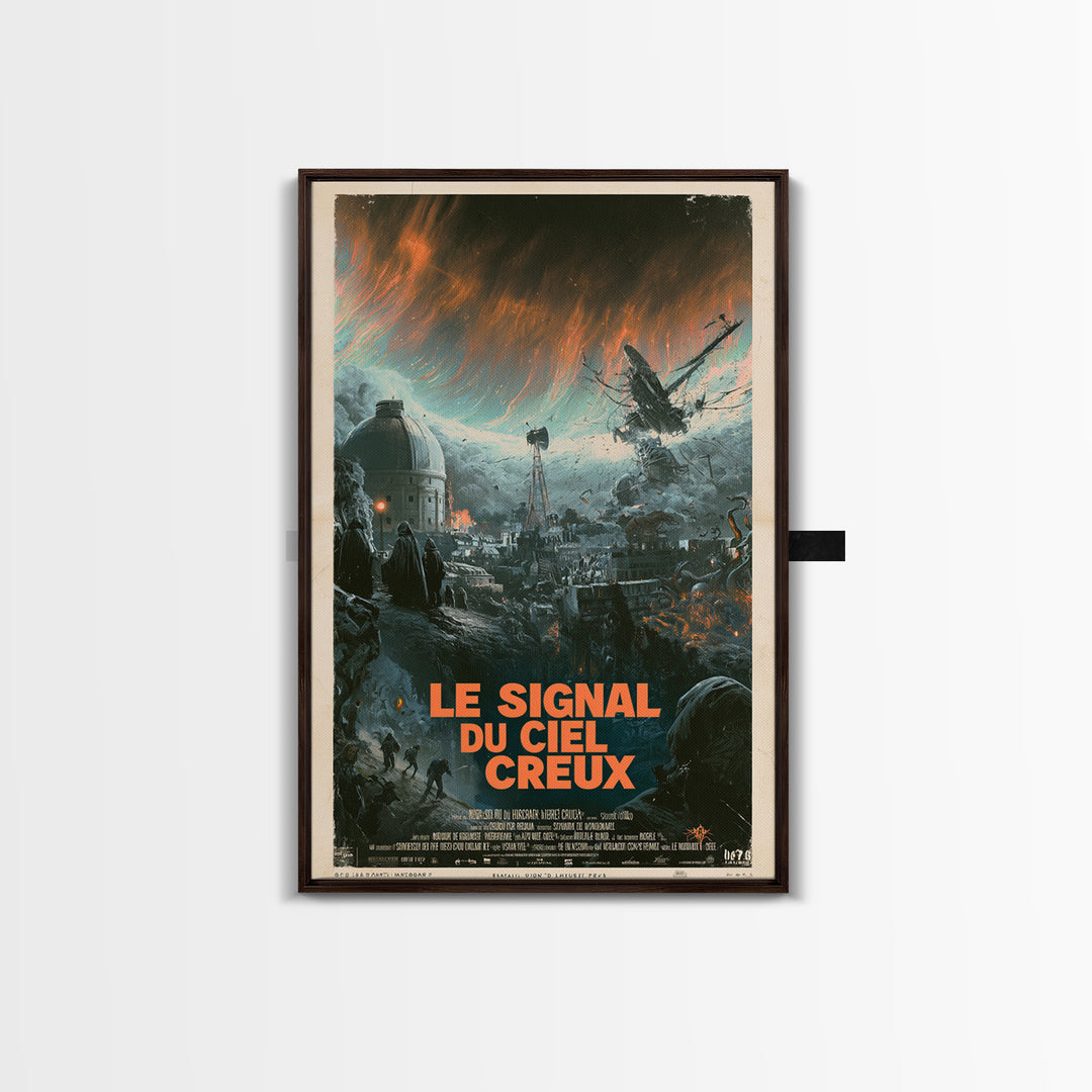 The Signal Of The Hollow Sky, French Language Horror Movie Poster, 1960s Horror Art, Lovecraftian Horror Poster, Framed Canvas Print