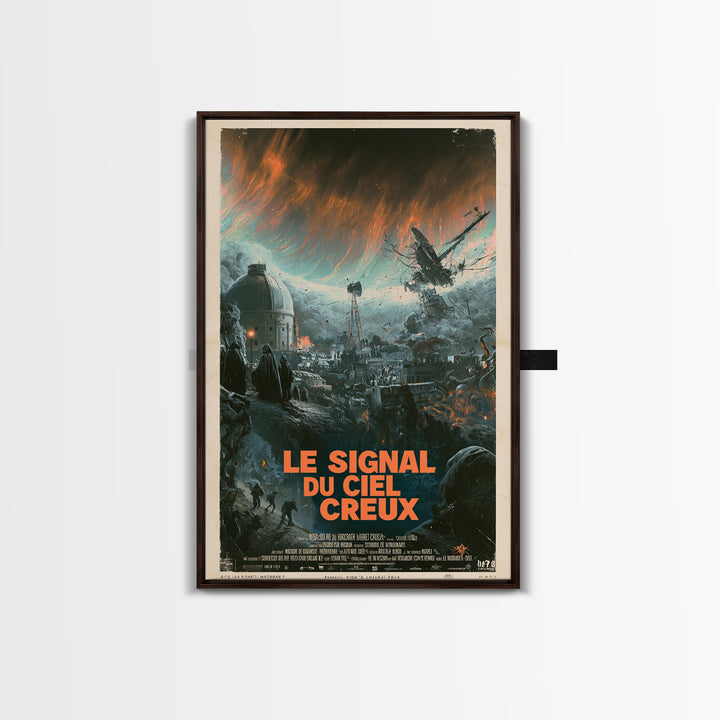 The Signal Of The Hollow Sky, French Language Horror Movie Poster, 1960s Horror Art, Lovecraftian Horror Poster, Framed Canvas Print