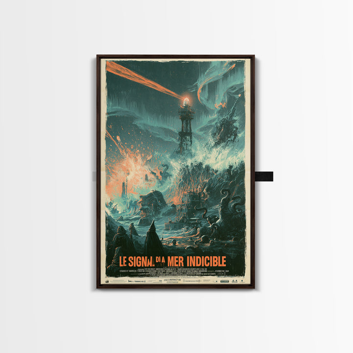 The Signal Of The Eldritch Sea, French Language Horror Movie Poster, 1960s Horror Art, Classic Monster Poster, Canvas Print