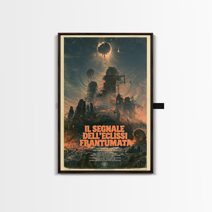 The Signal Of The Shattered Eclipse, Italian Language Horror Movie Poster, 1970s Horror Art, Gothic Cinema Wall Art, Framed Canvas Print
