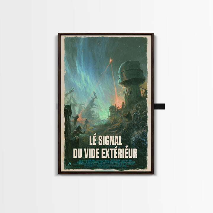 The Signal Of The Outer Void, French Language Horror Movie Poster, 1960s Horror Art, Gothic Cinema Wall Art, Framed Canvas Print