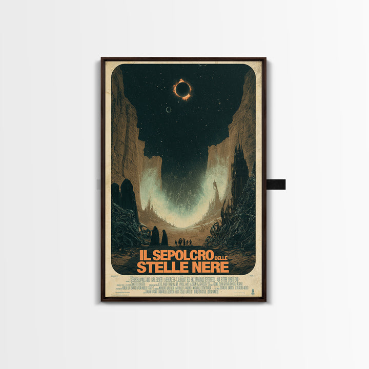 The Tomb Of Black Stars, Italian Language Horror Movie Poster, 1970s Horror Art, Eldritch Cinema Wall Art, Framed Canvas Print
