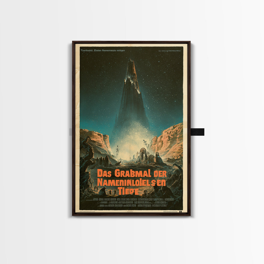 The Tomb Of The Nameless Deep, German Language Horror Movie Poster, 1960s Horror Art, Eldritch Cinema Wall Art, Framed Canvas Print