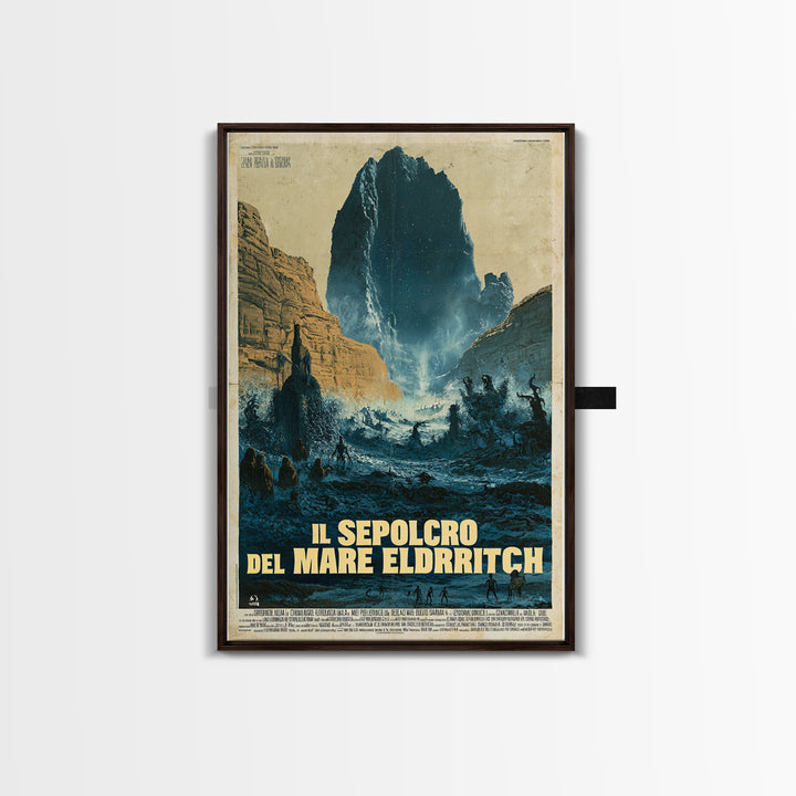 The Tomb Of The Eldritch Sea, Italian Language Horror Movie Poster, 1970s Horror Art, Eldritch Cinema Wall Art, Framed Canvas Print