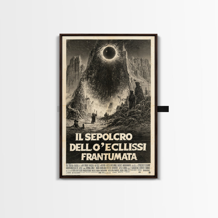 The Tomb Of The Shattered Eclipse, Italian Language Horror Movie Poster, 1970s Horror Art, Eldritch Cinema Wall Art, Framed Canvas Print
