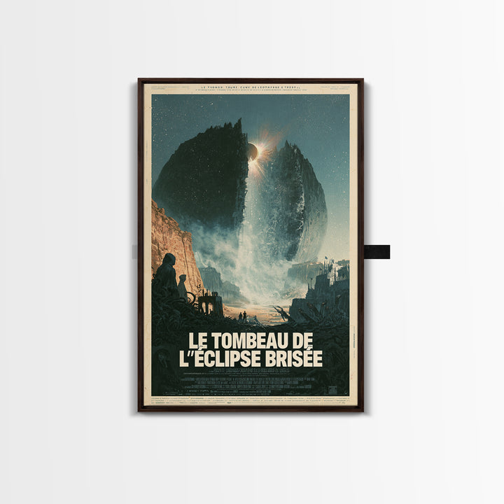 The Tomb Of The Shattered Eclipse, French Language Horror Movie Poster, 1960s Horror Art, Cult Horror Poster, Framed Canvas Print