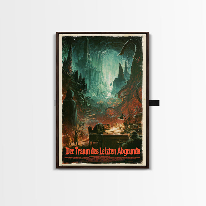 The Dream Of The Last Abyss, German Language Horror Movie Poster, 1960s Horror Art, Eldritch Cinema Wall Art, Framed Canvas Print