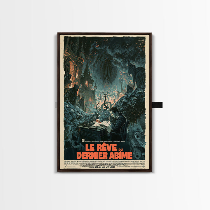 The Dream Of The Last Abyss, French Language Horror Movie Poster, 1960s Horror Art, Lovecraftian Horror Poster, Framed Canvas Print