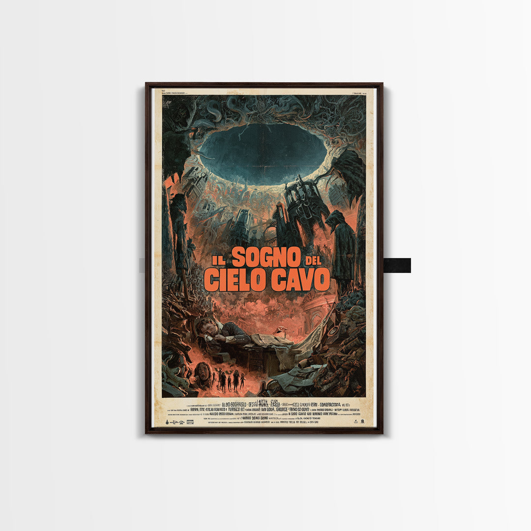 The Dream Of The Hollow Sky, Italian Language Horror Movie Poster, 1970s Horror Art, Cosmic Horror Movie Art, Canvas Print, Macabre Wall Art