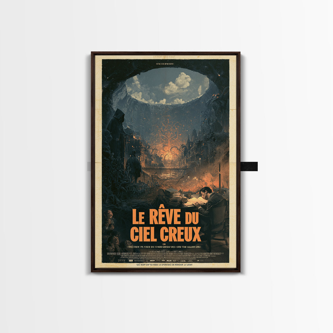 The Dream Of The Hollow Sky, French Language Horror Movie Poster, 1960s Horror Art, Cult Horror Poster, Framed Canvas Print
