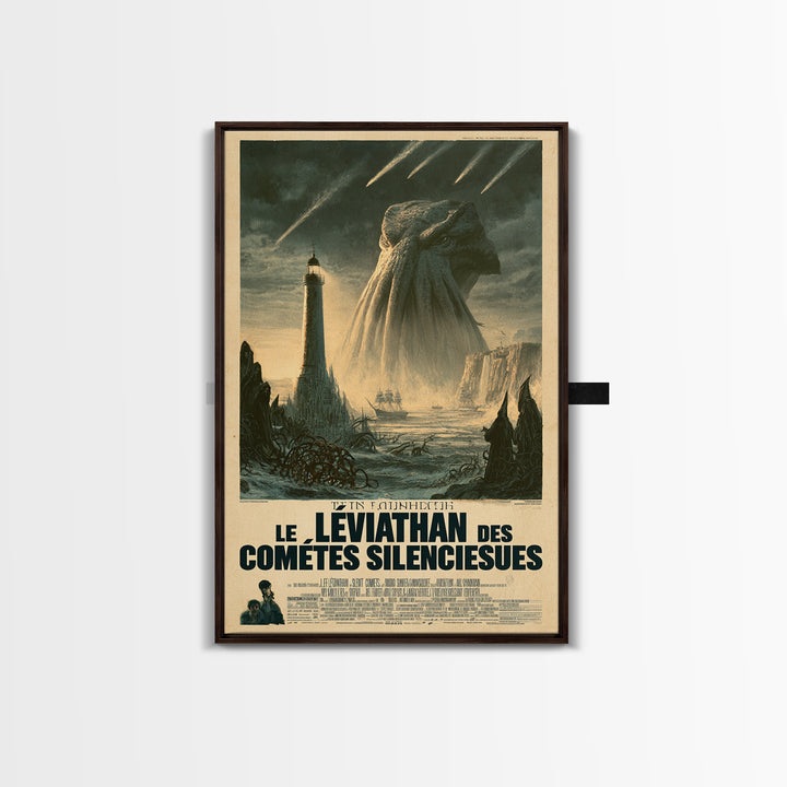 The Leviathan Of Silent Comets, French Language Horror Movie Poster, 1960s Horror Art, Cosmic Horror Movie Art, Canvas Print