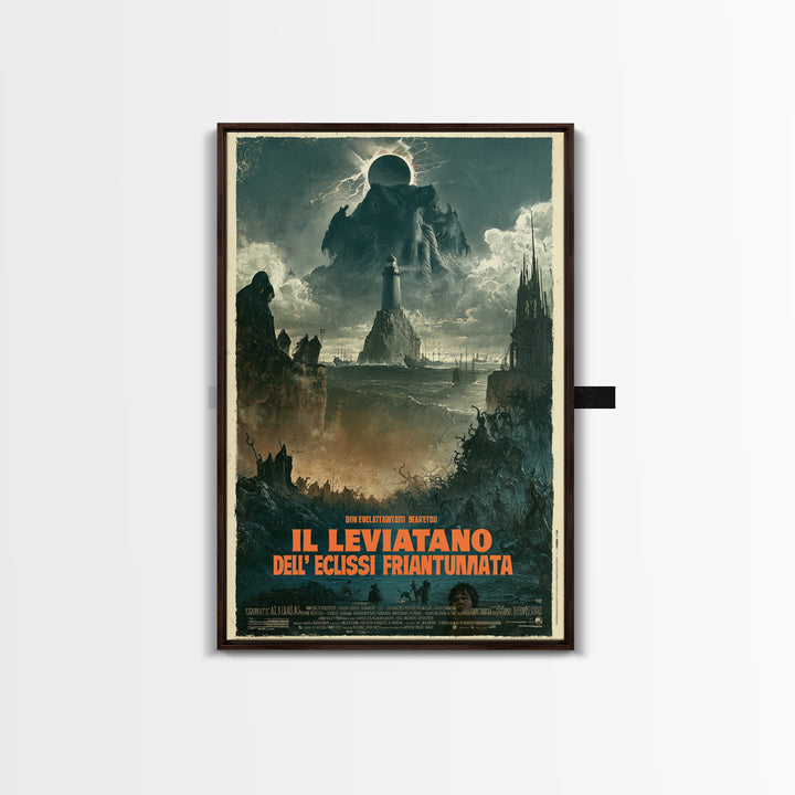 The Leviathan Of The Shattered Eclipse, Italian Language Horror Movie Poster, 1970s Horror Art, Classic Monster Poster, Canvas Print