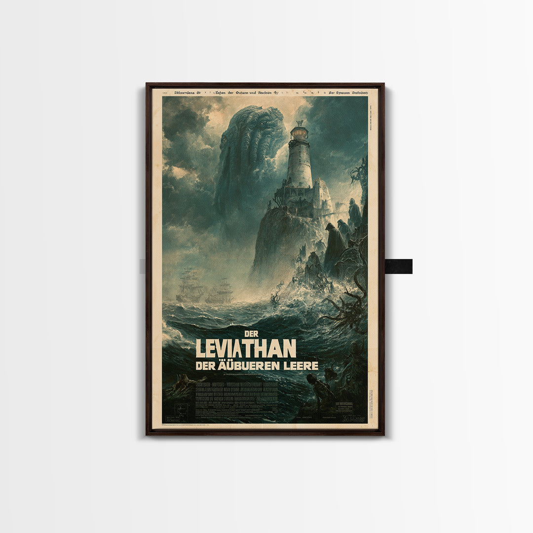 The Leviathan Of The Outer Void, German Language Horror Movie Poster, 1960s Horror Art, Classic Monster Poster, Canvas Print