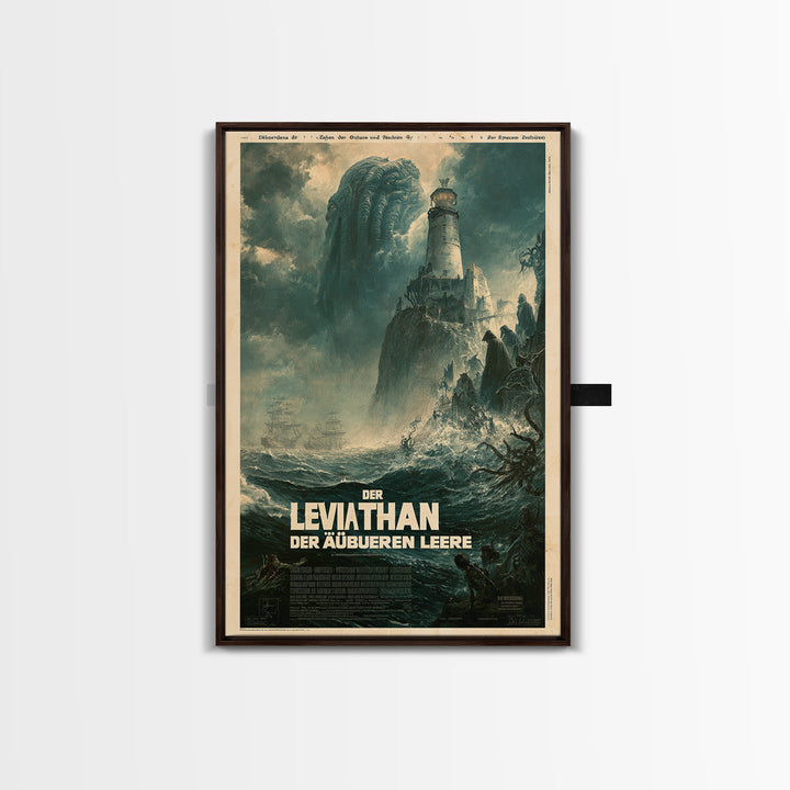 The Leviathan Of The Outer Void, German Language Horror Movie Poster, 1960s Horror Art, Classic Monster Poster, Canvas Print