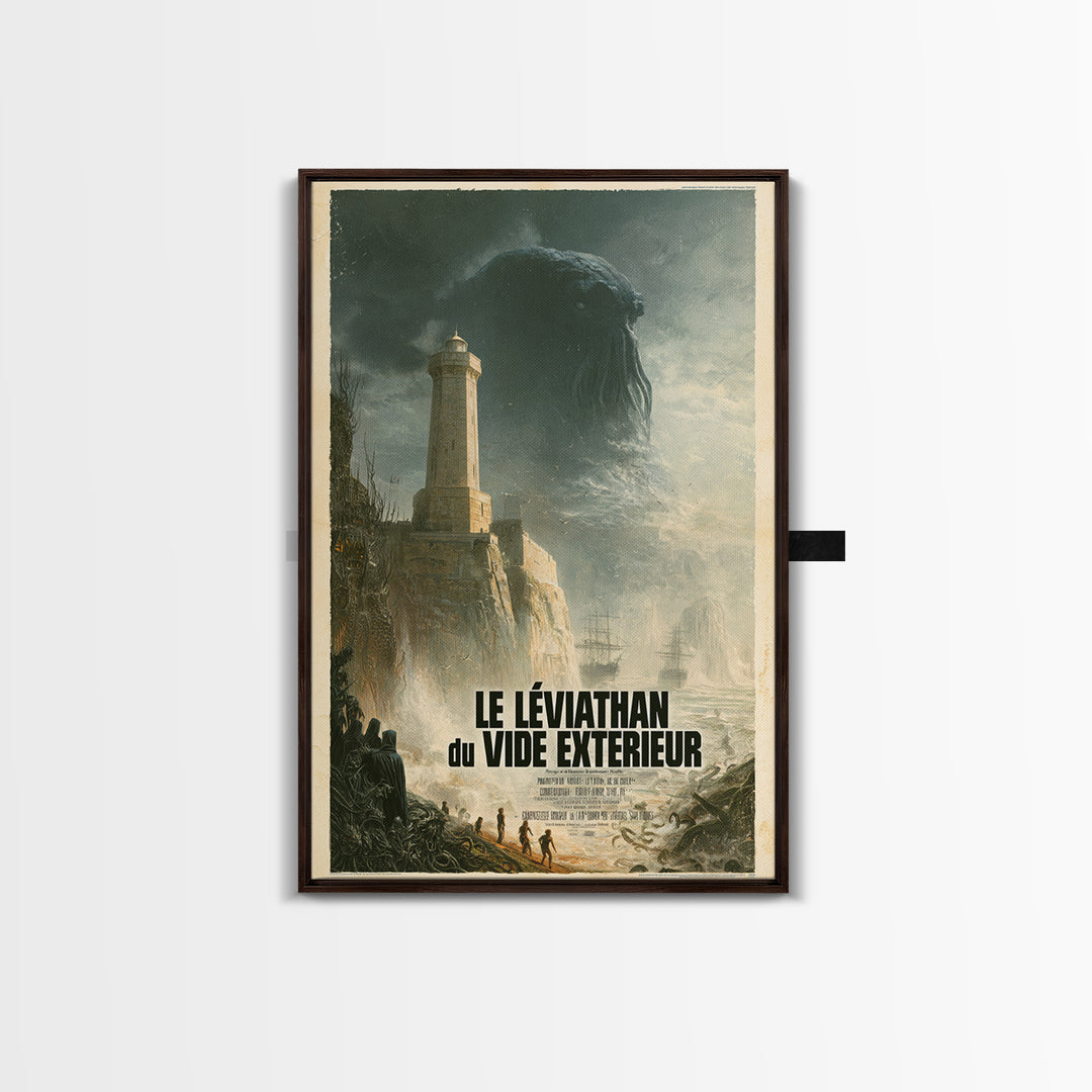 The Leviathan Of The Outer Void, French Language Horror Movie Poster, 1960s Horror Art, Cosmic Horror Movie Art, Canvas Print