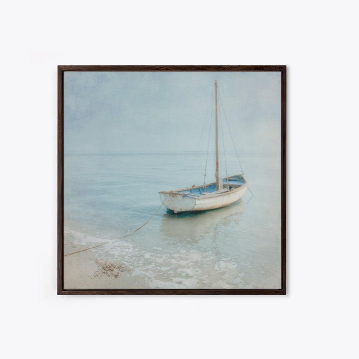 Weathered Sailboat on Calm Morning Water Canvas Print, Coastal Art, Coastal Prints, Coastal Decor, Fine Art, Coastal, COA-1x1-26