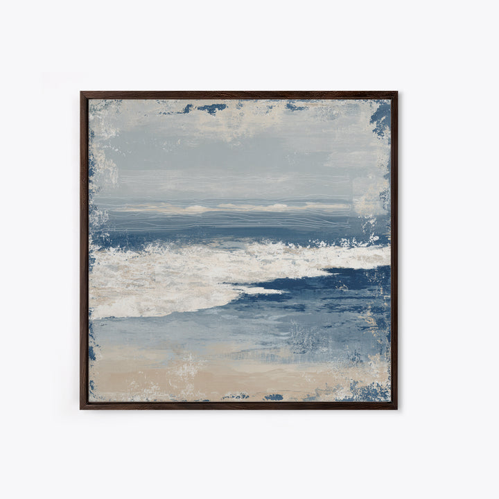 Minimal Wave Line Drawing Framed Canvas Print, Coastal Art, Gallery Decor, Coastal Decor, Fine Art, Coastal, Contemporary Art, COA-1x1-32