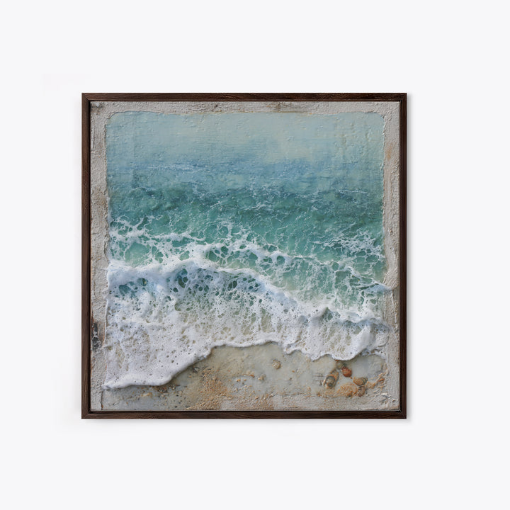 Storm Cloud over Deep Green Water Framed Canvas Print, Coastal Art, Beach Print, Coastal Decor, Coastal, Statement Artwork, COA-1x1-68