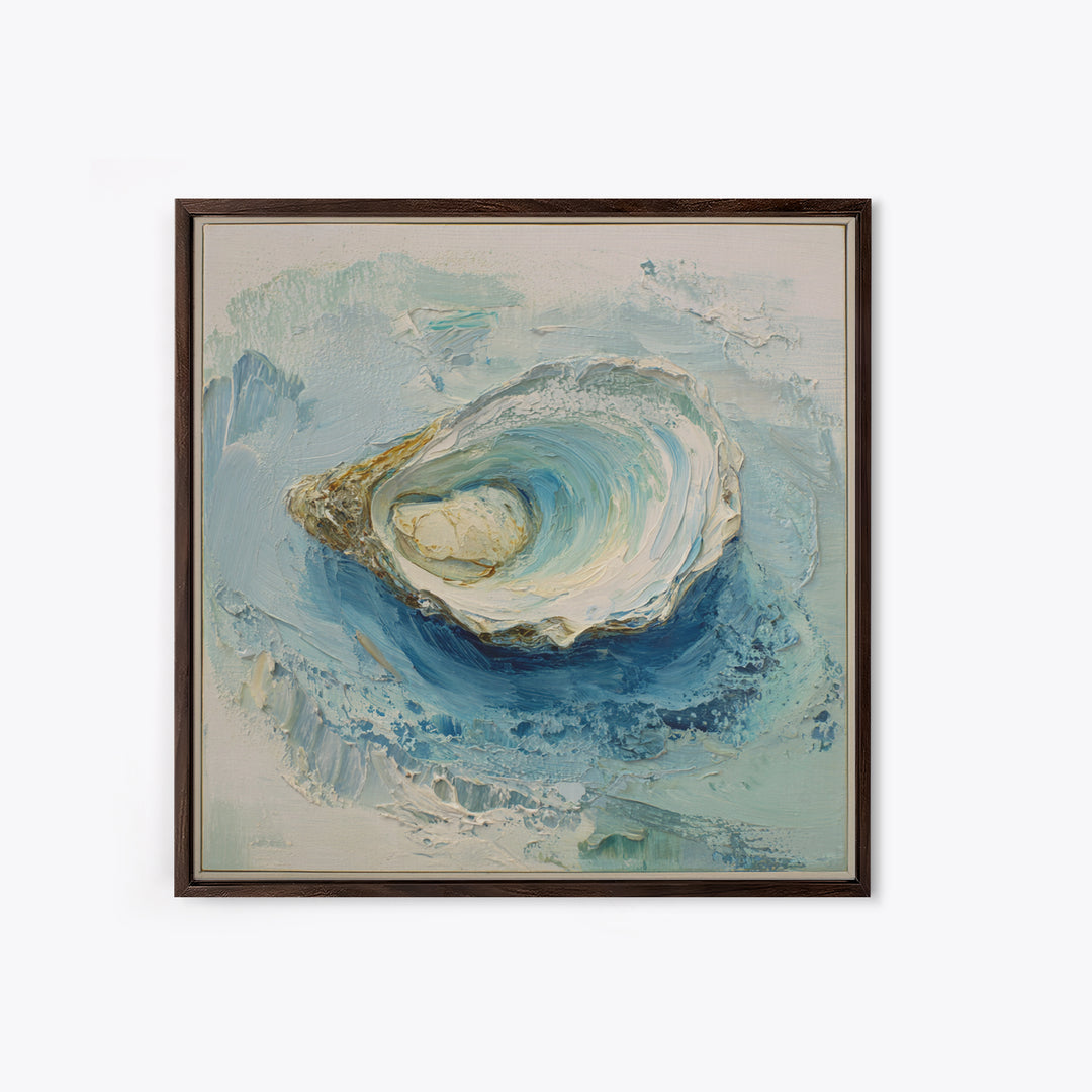 Oyster Shell Study Canvas Print, Coastal Art, Modern Decor, Coastal Decor, Fine Art, Coastal, Home Decor, Wall Decor, COA-1x1-75