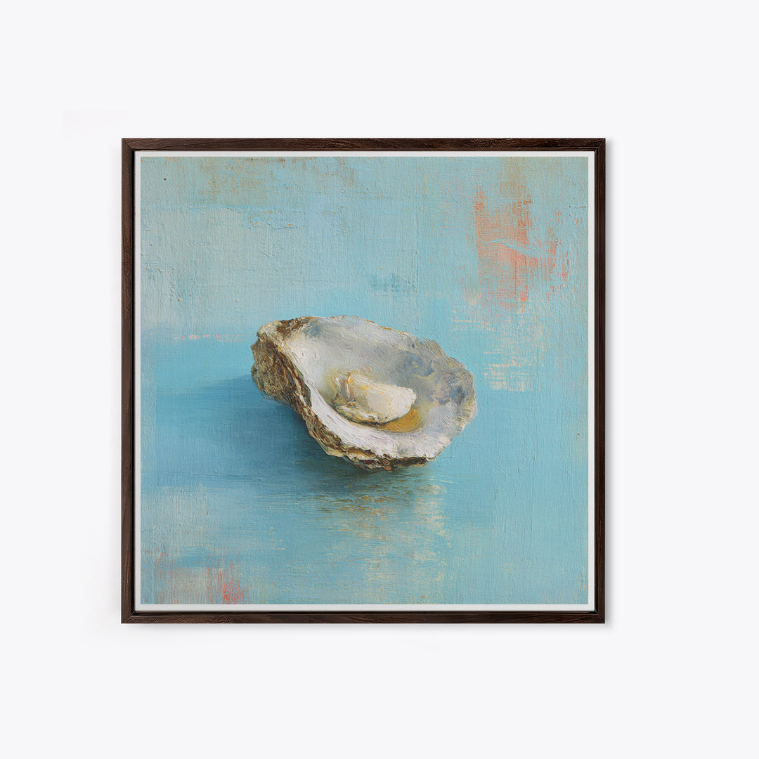 Oyster Shell Study Canvas Print, Coastal Art, Wall Art, Coastal Decor, Fine Art, Coastal, Bird Art, Wood Art, Nautical Decor, COA-1x1-99