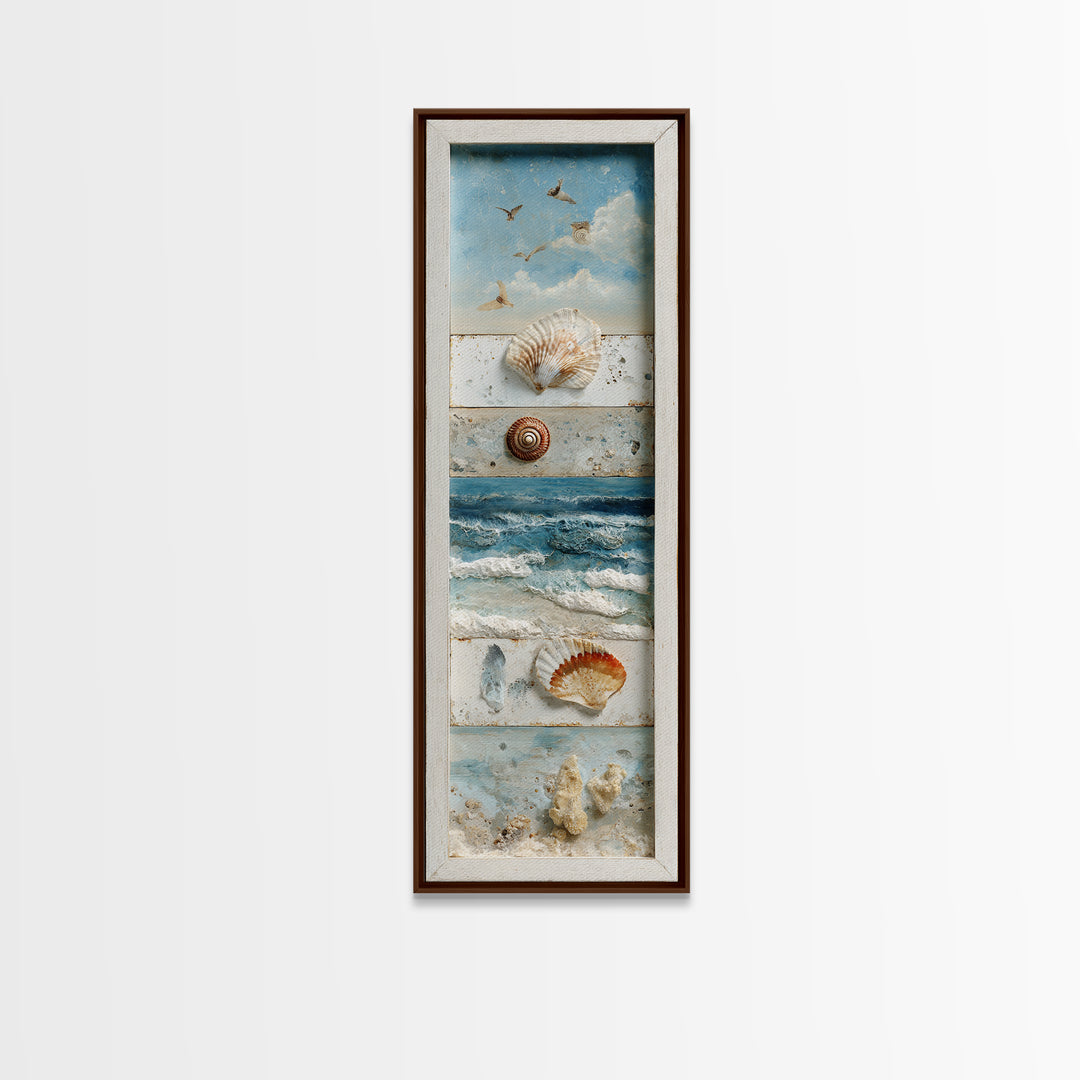 Shell and Coral Specimen Arrangement Canvas Print, Coastal Art, Prints, Coastal Decor, Fine Art, Coastal, Coastal Wall Art, COA-1x3-23