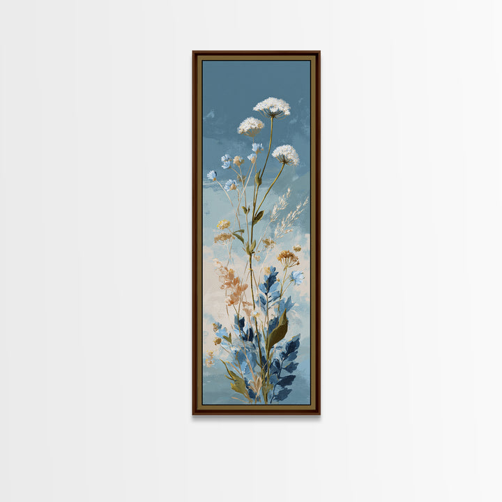 Coastal Botanical Bouquet Canvas Print, Coastal Art, Watercolor Painting, Coastal Decor, Oil Painting, Coastal, COA-1x3-33