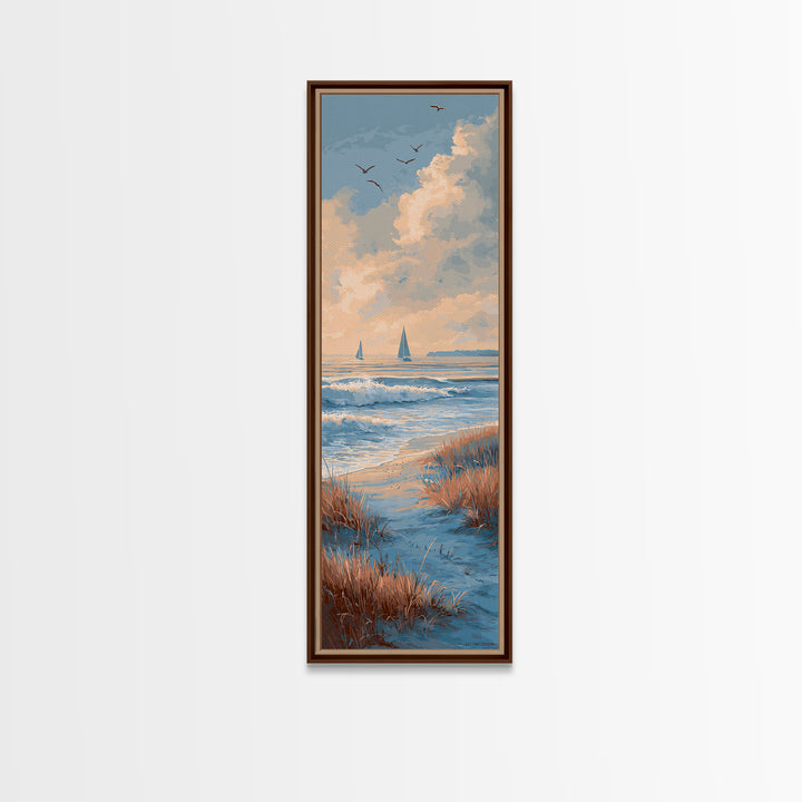 Sunset over Marshland with Warm Gold Canvas Print, Coastal Art, Ocean Art, Coastal Decor, Fine Art, Coastal, Art Print, COA-1x3-49