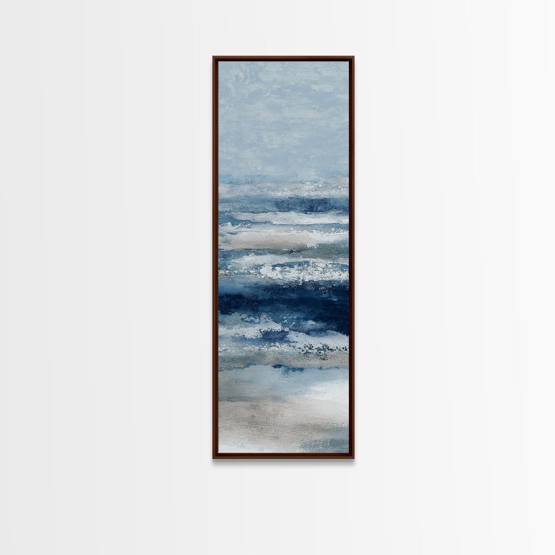 Moonlit Ocean with Silver Surf Canvas Print, Coastal Art, Gallery Decor, Coastal Decor, Fine Art, Coastal, Contemporary Art, COA-1x3-82