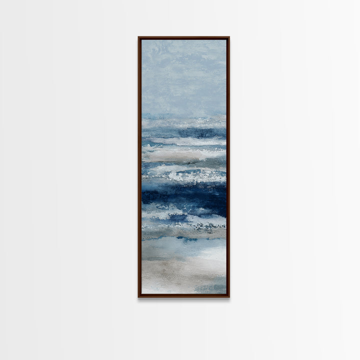 Moonlit Ocean with Silver Surf Canvas Print, Coastal Art, Gallery Decor, Coastal Decor, Fine Art, Coastal, Contemporary Art, COA-1x3-82