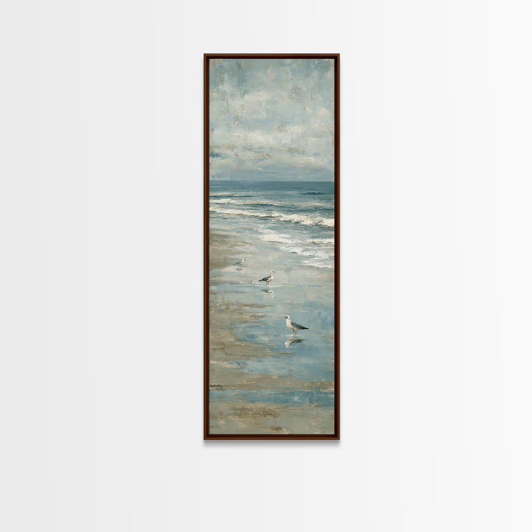 Seagulls Crossing a Muted Sky Canvas Print, Coastal Art, Fine Art Print, Coastal Decor, Fine Art, Coastal, Wall Decor, COA-1x3-94