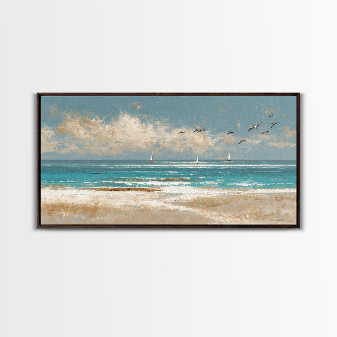 Aerial Sandbar with Turquoise Water Canvas Print, Coastal Art, Wood Wall Art, Coastal Decor, Fine Art, Coastal, Beach Wall Art, COA-2x1-49