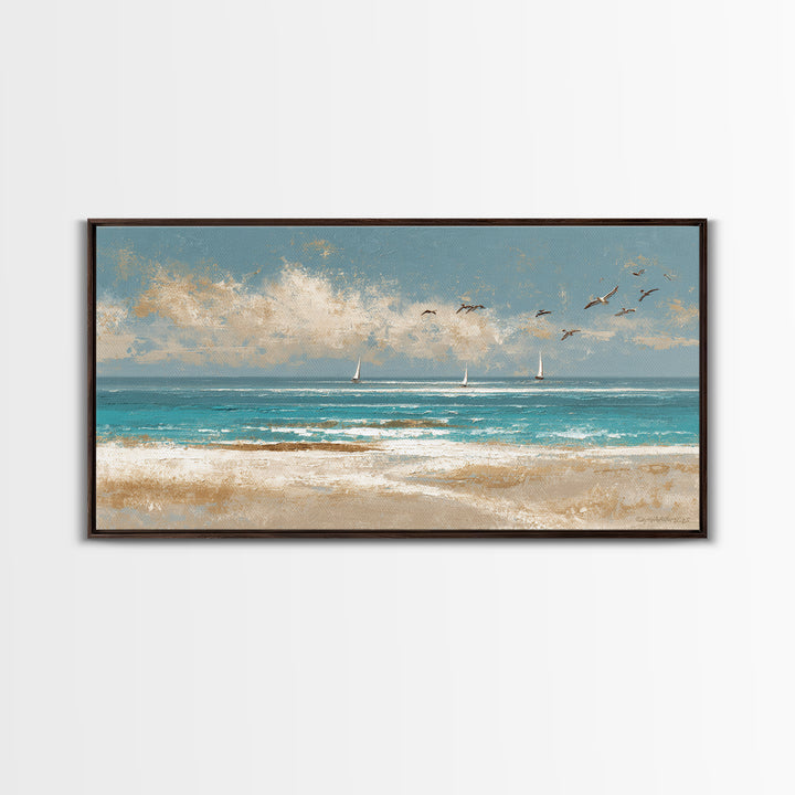 Aerial Sandbar with Turquoise Water Canvas Print, Coastal Art, Wood Wall Art, Coastal Decor, Fine Art, Coastal, Beach Wall Art, COA-2x1-49